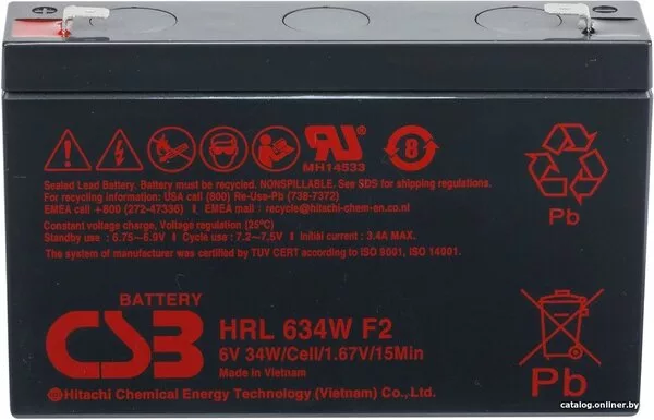 Аккумулятор для ИБП CSB Battery HRL634W F2 (6В/9 А·ч)