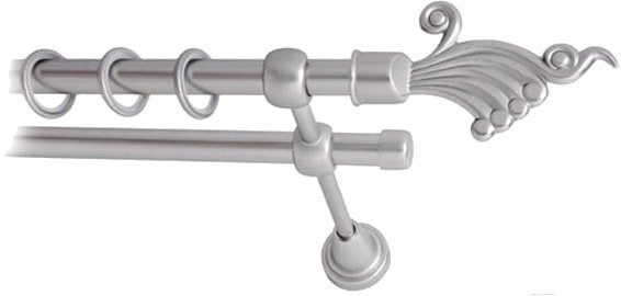 Карниз для штор Lm Decor Кения (сатин, гладкая, 2.4м 16мм, 2 ряда)