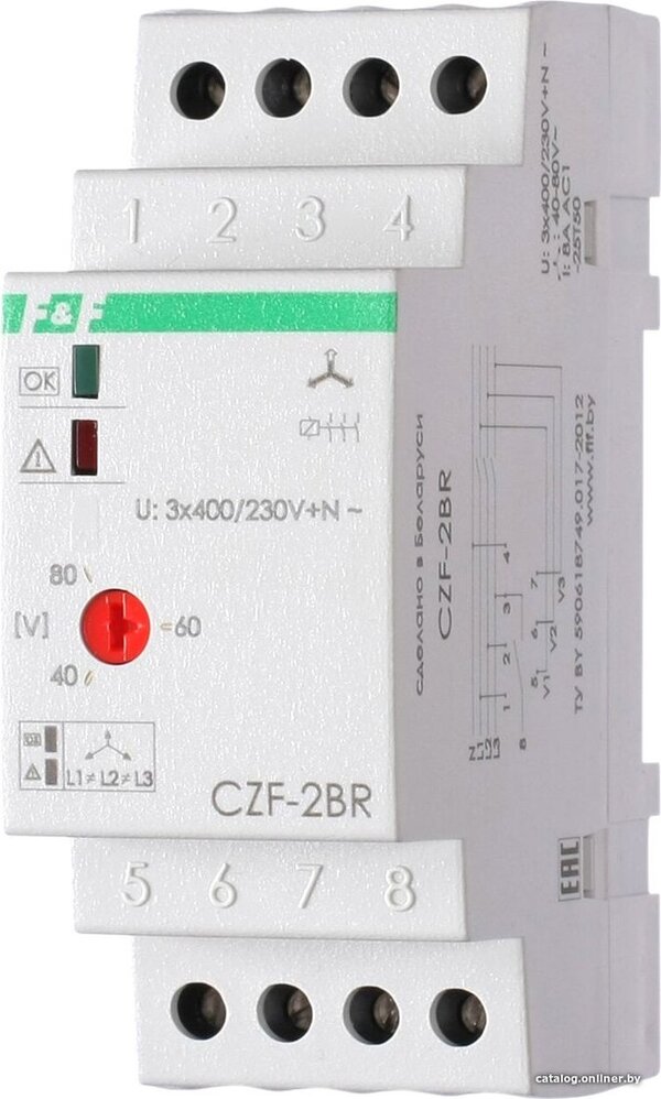 Реле контроля фаз Евроавтоматика F&F CZF-2BR EA04.003.003