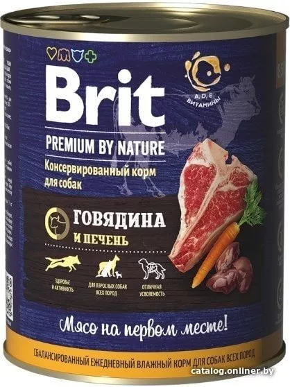 Консервированный корм для собак Brit Premium By Nature Beef & Liver (г