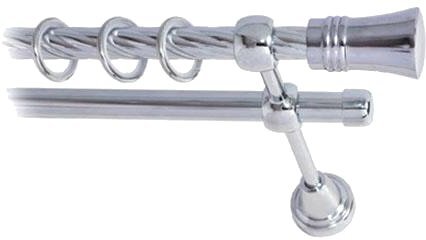 Карниз для штор Lm Decor Гиро (хром, витая, 3м 16мм, 2 ряда)