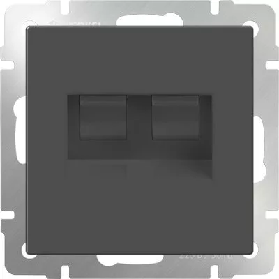 Розетка компьютерная Werkel WL07-RJ11+RJ45 (серо-коричневый)