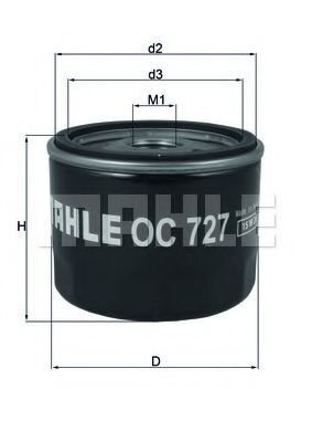 Масляный фильтр Mahle Knecht OC727