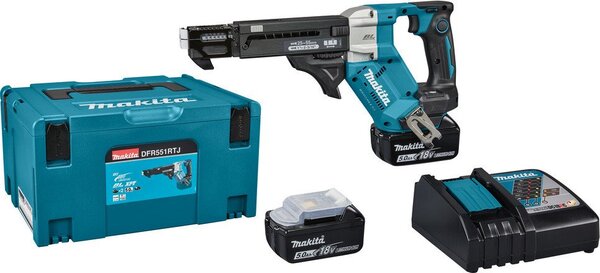Шуруповерт для гипсокартона Makita DFR551RTJ (с 2-мя АКБ, кейс)