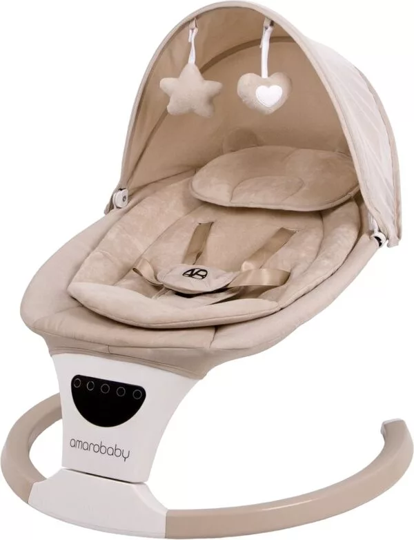 Шезлонг Amarobaby Teddy Swing AB24-22TED/03 (бежевый)