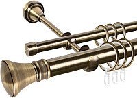 Карниз для штор АС ФОРОС Grace D25Г/16Г + наконечники Колокол (1.8м, а