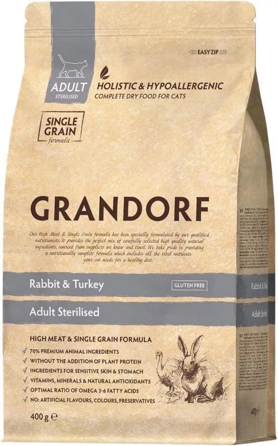 Сухой корм для кошек Grandorf Rabbit&Turkey Adult Sterilised (для стер
