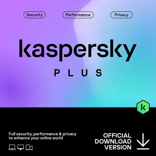 Система защиты от интернет-угроз Kaspersky Plus (3 устройства, 1 год, 