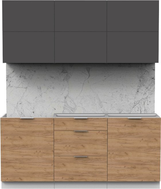 Готовая кухня Интермебель Микс Топ-34 1.8м без столешницы (графит серы