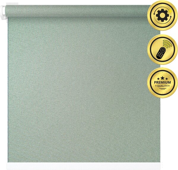 Рулонная электроштора НеоФьюжен Мегаполис 200х250 левая (зеленый, бела