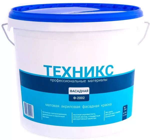 Краска Техникс Фасад ВД-АК-1 Ф-2002 P 7 кг (серый)