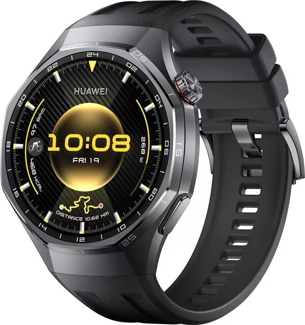 Умные часы Huawei Watch GT 6 Pro 46 мм (черный, с черным силиконовым р