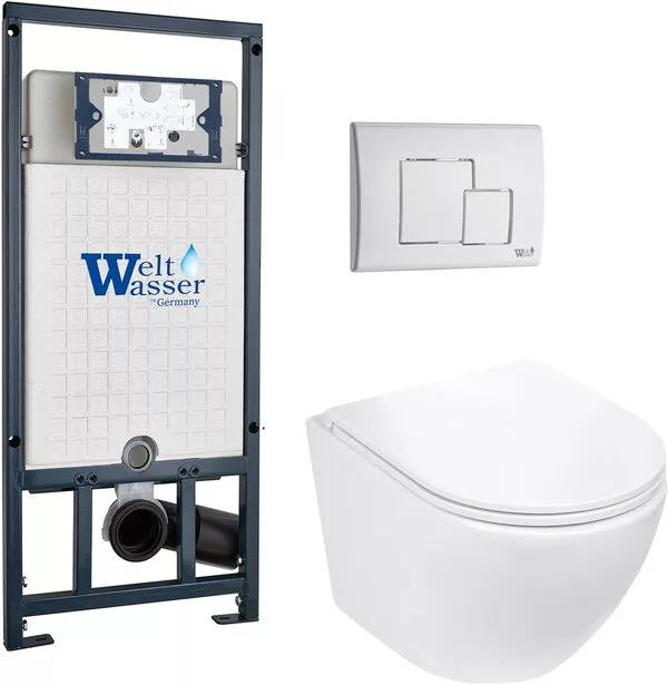 Унитаз подвесной WeltWasser Marberg 507 + Merzbach 043 GL-WT + Mar 507