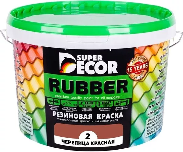 Краска Super Decor Rubber 3 кг (№02 черепица красная)
