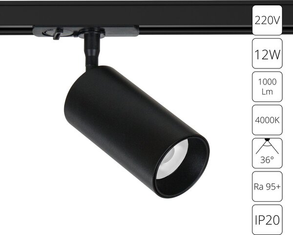 Трековый светильник Arte Lamp Aero A1346PL-1BK
