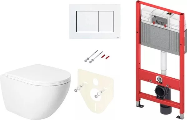 Унитаз подвесной Saniteco KW-9003W Single Hole + TECE Kit 9400413