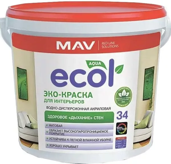 Краска Ecol 33 ВД-АК-1033 11 л (белый)