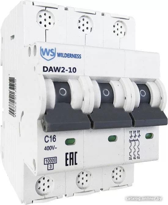 Выключатель автоматический Wilderness DAW2-10 3P 10A C 10kA DAW2-10-3-