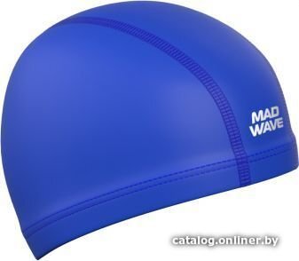 Шапочка для плавания Mad Wave PU Coated (синий)