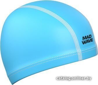 Шапочка для плавания Mad Wave PU Coated (голубой)