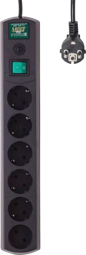 Сетевой фильтр Most LRG 6-3BK (черный)