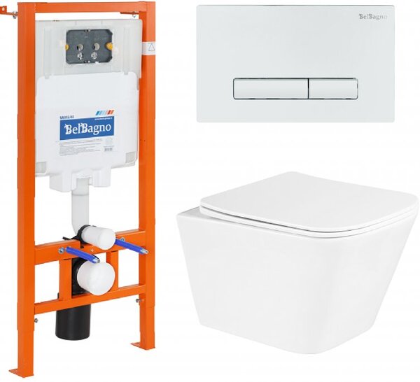 Унитаз подвесной BelBagno BB3103CHR/SC/BB002-80/BB018-GV-BIANCO
