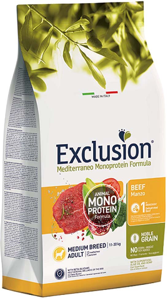 Сухой корм для собак Exclusion Monoprotein Beef Noble Grain для средни