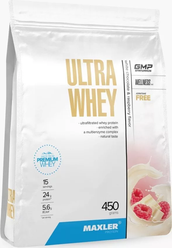 Протеин комплексный Maxler Ultra Whey (белый шоколад/малина, 450г)