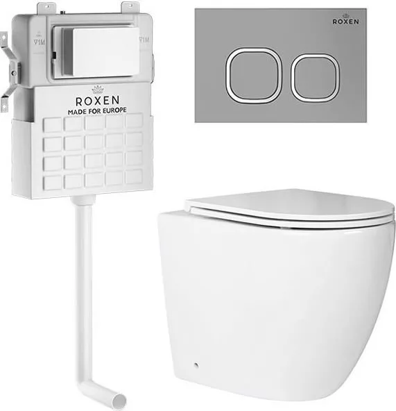 Унитаз приставной Roxen Antares в комплекте с инсталляцией Attach 5 в