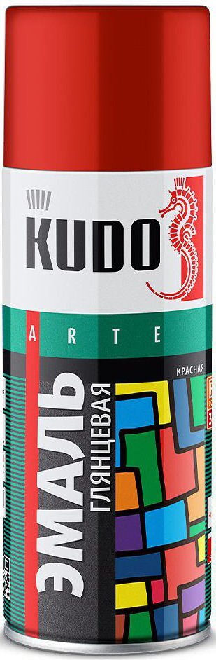 Эмаль Kudo универсальная RAL 3020 0.52 л (красный)