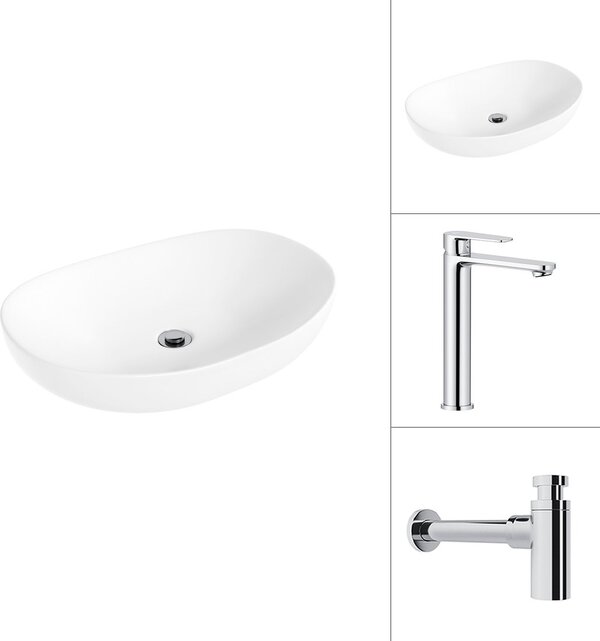 Умывальник Lauter 21502 + Moon 21СK81691C с сифоном 21635CH (хром)