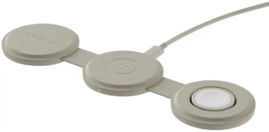 Беспроводное зарядное Satechi OntheGo 3-in-1 Charger ST-QTG31W (бежевы