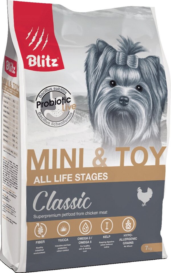 Сухой корм для собак Blitz Adult Mini&Toy 2 кг