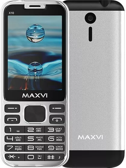 Кнопочный телефон Maxvi X10 (серебристый)