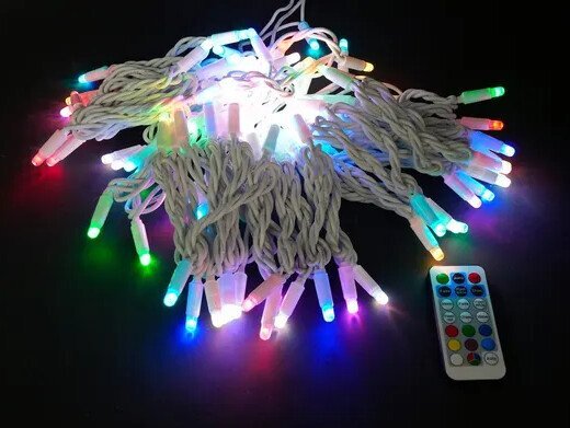 Светодиодная гирлянда ULED Стринг-лайт ULED-SL-100-220V-(W-ESR-RGB)