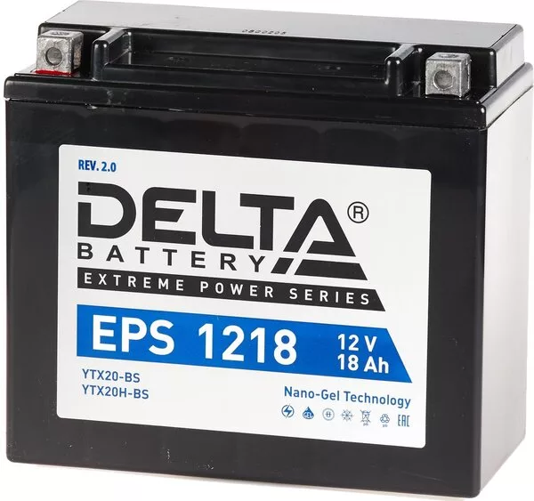 Мотоциклетный аккумулятор Delta EPS 1218 YTX20H-BS (18 А·ч)