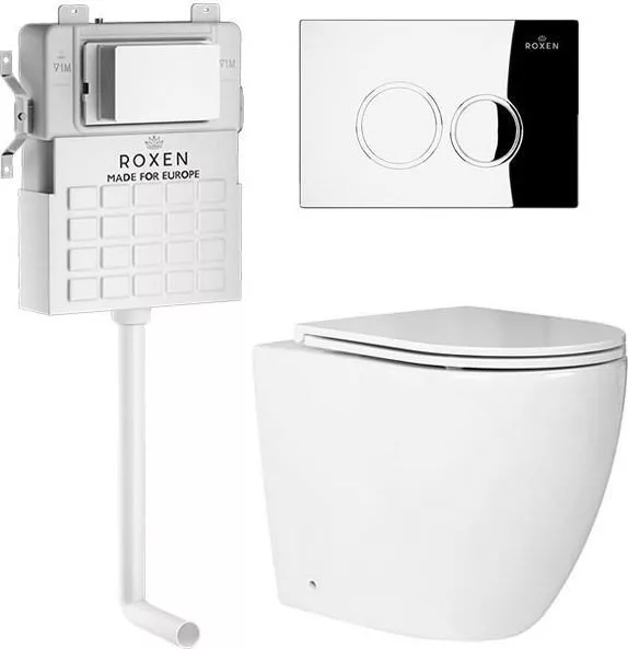 Унитаз приставной Roxen Antares в комплекте с инсталляцией Attach 5 в