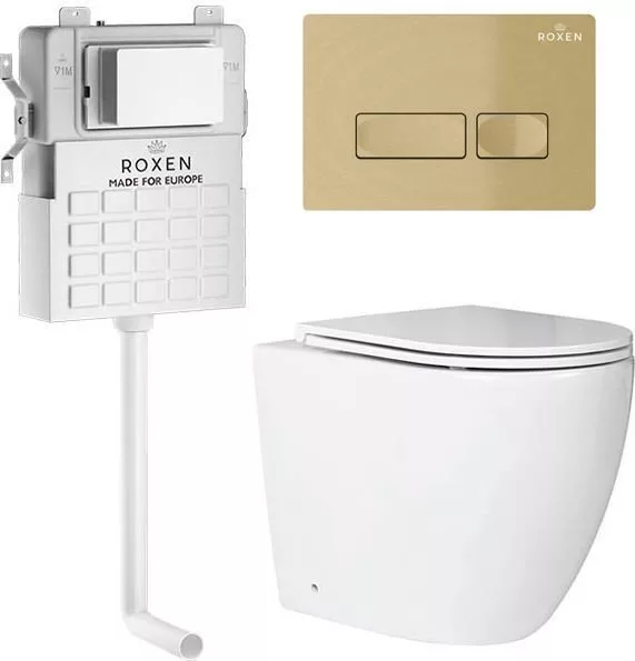 Унитаз приставной Roxen Antares в комплекте с инсталляцией Attach 5 в 