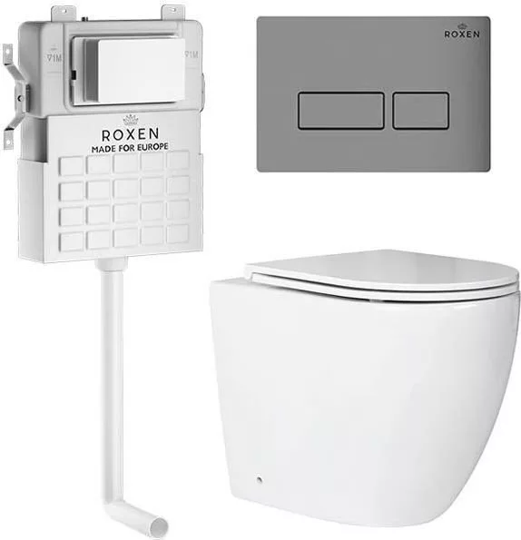 Унитаз приставной Roxen Antares в комплекте с инсталляцией Attach 5 в