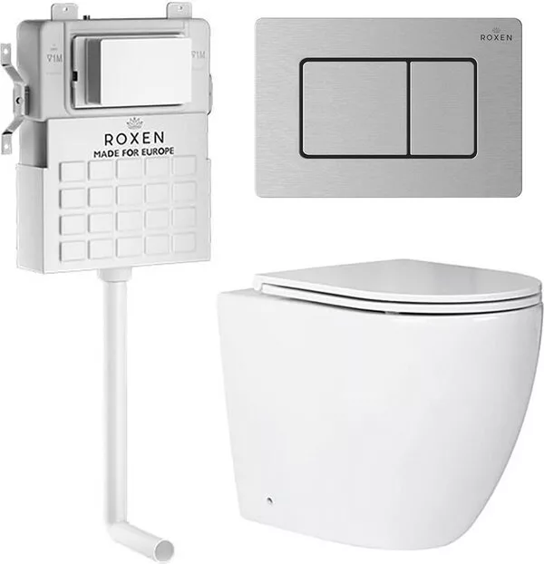 Унитаз приставной Roxen Antares в комплекте с инсталляцией Roxen Attac