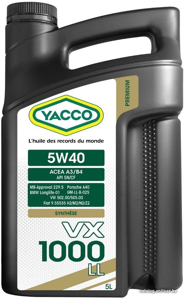 Моторное масло Yacco VX 1000 LL 5W-40 5л
