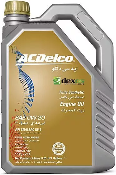 Моторное масло AC Delco Fully Synthethic Engine Oil 0W-20 4л