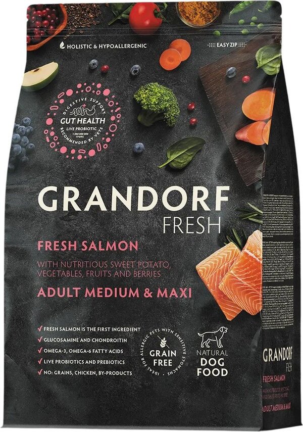 Сухой корм для собак Grandorf Adult Medium&Maxi Breeds Fresh Salmon&Sw
