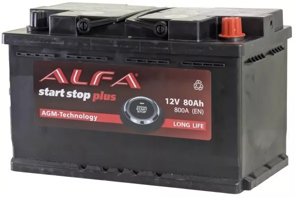 Автомобильный аккумулятор ALFA AGM R+ (80 А·ч)