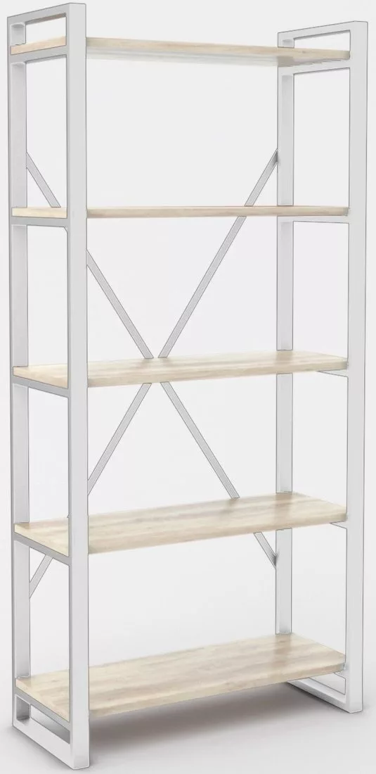 Стеллаж Hype Mebel Стандарт-2 80x200 (белый/древесина белая)