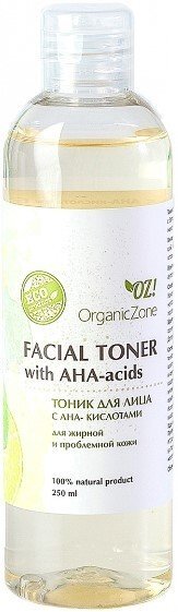 Organic Zone Тоник для лица С АНА-кислотами для жирной и проблемной ко