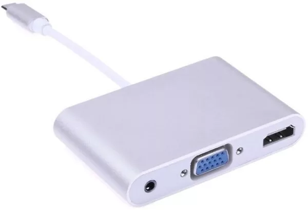Адаптер USBTOP USB3.1 Type-C на HDMI/VGA/3.5mm