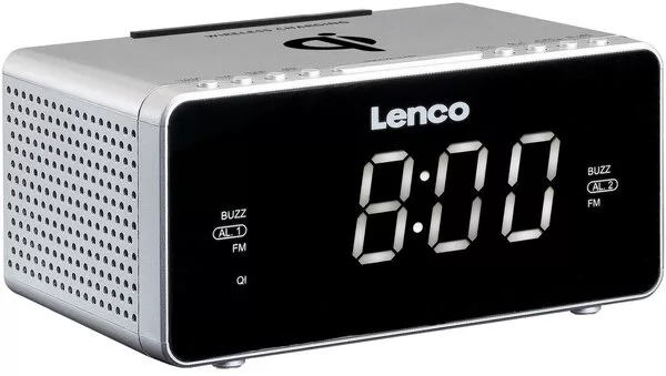 Настольные часы с беспроводной зарядкой Lenco CR-550SI