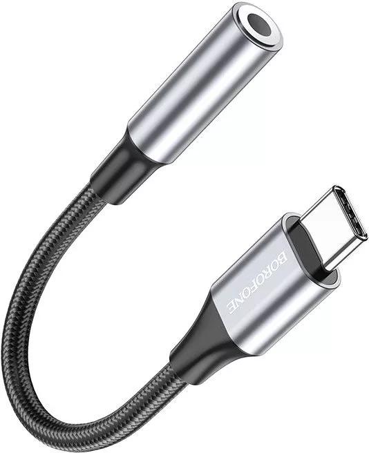Адаптер Borofone BV16 USB Type-C - Jack 3.5 (метталик)