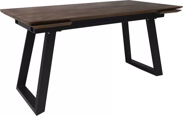 Кухонный стол ОКА Сангай 136-196x80x80 (дуб галифакс/черный)